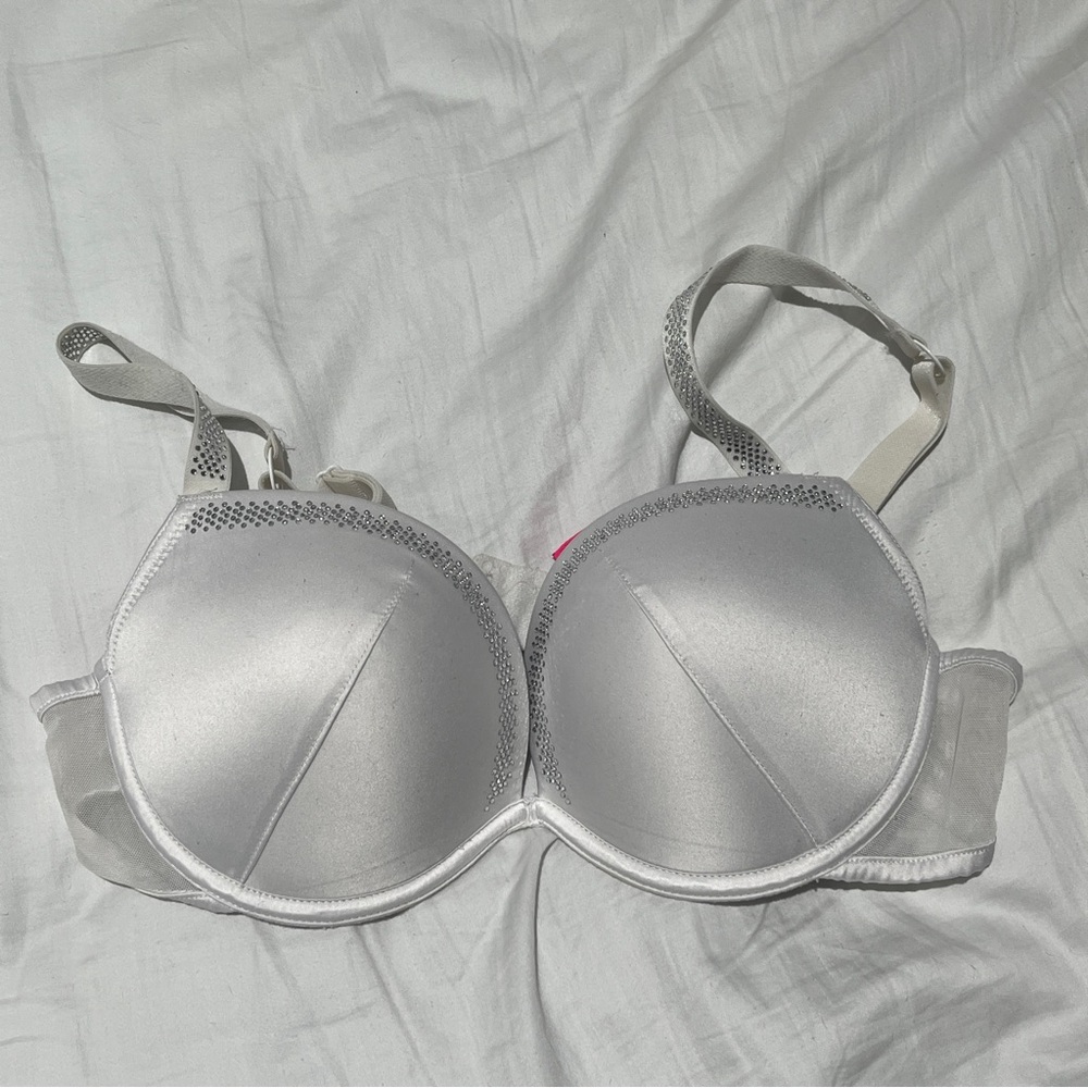 la senza - white embellished rhinestone push-up bra